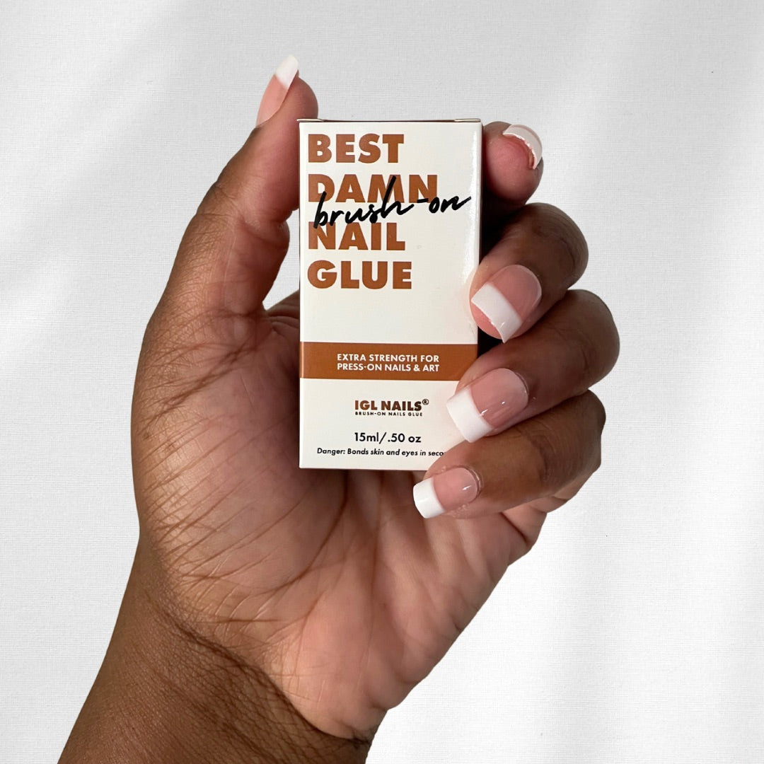 Best Damn Brush-On Nail Glue – Long Wear Nail Adhesive | IGL Nails