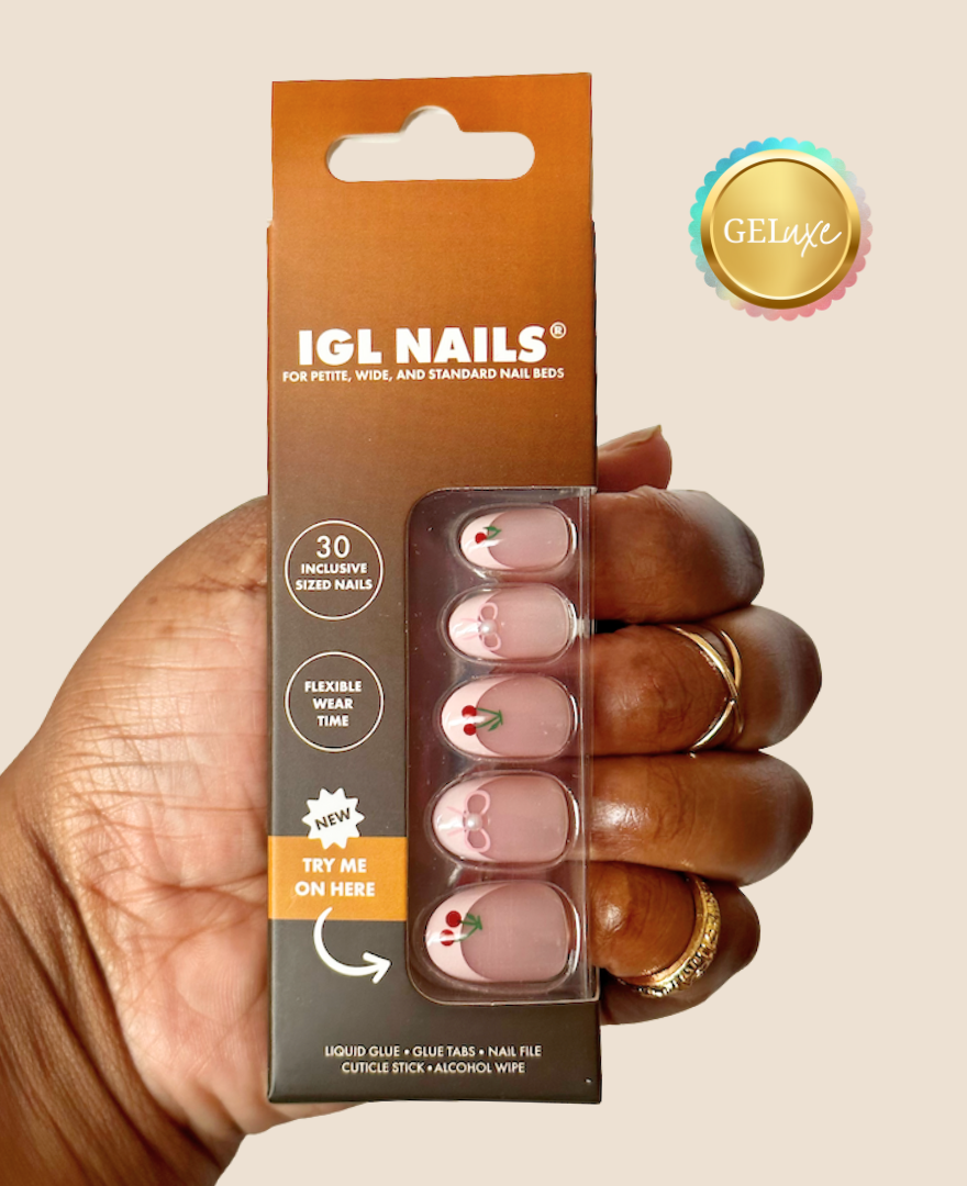 【NAILS INC】希少＆限定多数！まとめ売り28本ベーストップ込★すぐ使用◎ Cherry Geluxe Press-On Nails – Pink French Tip with 3D Pearl