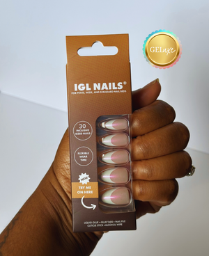 Kayla Geluxe™ Nails – French Tip with Pink Shimmer