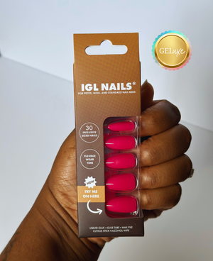 Barb Geluxe™ Nails – Hot Pink Medium Almond