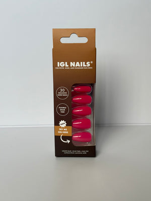 Barb Geluxe™ Nails – Hot Pink Medium Almond