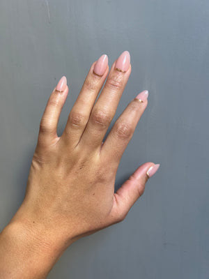 Sophia Geluxe™ Nails – Nude Almond with Gold Accent